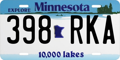 MN license plate 398RKA