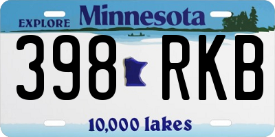 MN license plate 398RKB