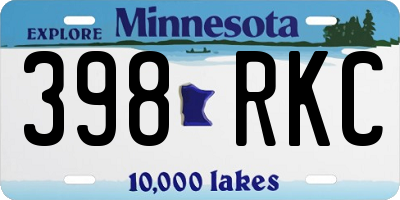 MN license plate 398RKC