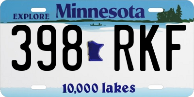 MN license plate 398RKF