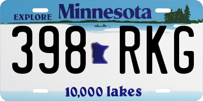 MN license plate 398RKG