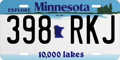 MN license plate 398RKJ