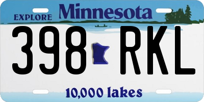 MN license plate 398RKL