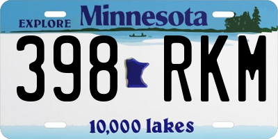 MN license plate 398RKM