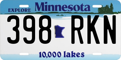 MN license plate 398RKN