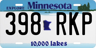 MN license plate 398RKP