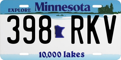 MN license plate 398RKV