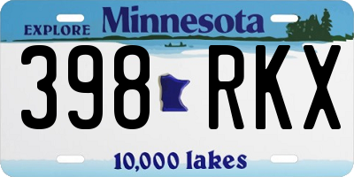 MN license plate 398RKX