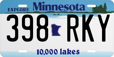 MN license plate 398RKY
