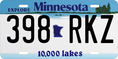 MN license plate 398RKZ