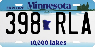 MN license plate 398RLA