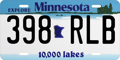 MN license plate 398RLB