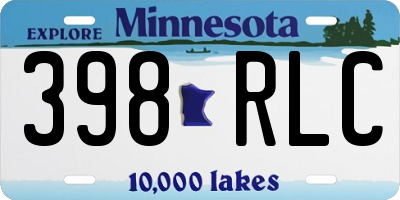 MN license plate 398RLC