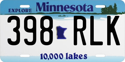 MN license plate 398RLK