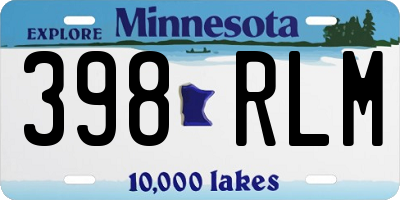MN license plate 398RLM