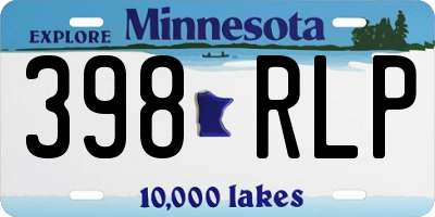 MN license plate 398RLP
