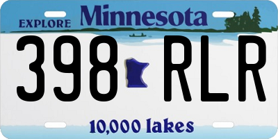 MN license plate 398RLR