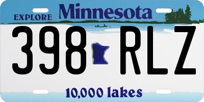 MN license plate 398RLZ