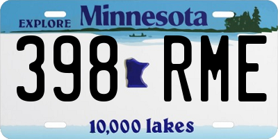 MN license plate 398RME