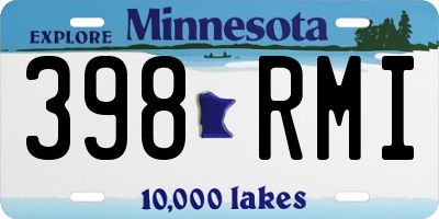MN license plate 398RMI
