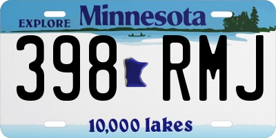 MN license plate 398RMJ