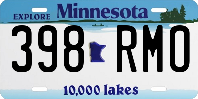 MN license plate 398RMO