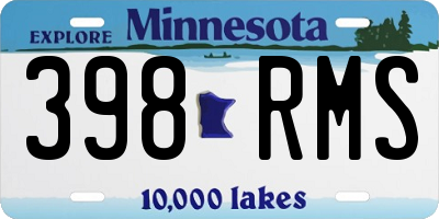MN license plate 398RMS