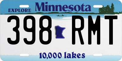 MN license plate 398RMT