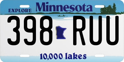 MN license plate 398RUU
