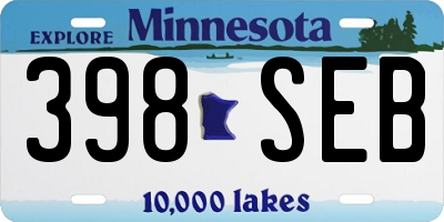 MN license plate 398SEB
