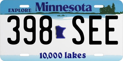 MN license plate 398SEE