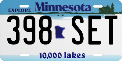 MN license plate 398SET