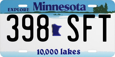 MN license plate 398SFT