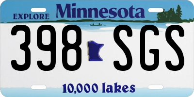 MN license plate 398SGS