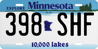 MN license plate 398SHF