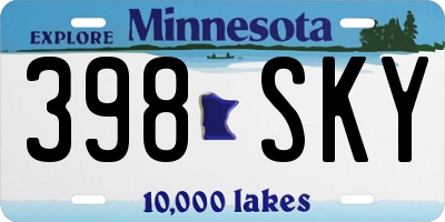 MN license plate 398SKY