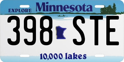 MN license plate 398STE