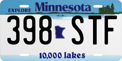 MN license plate 398STF