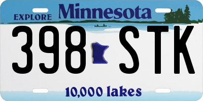 MN license plate 398STK