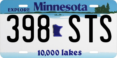 MN license plate 398STS