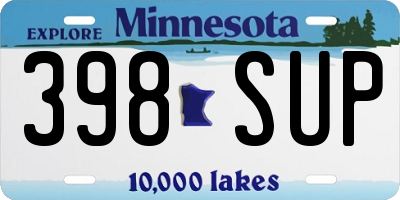 MN license plate 398SUP