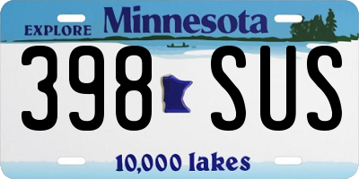 MN license plate 398SUS