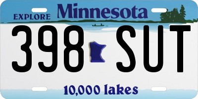 MN license plate 398SUT