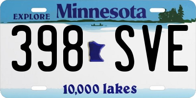 MN license plate 398SVE