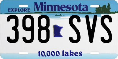MN license plate 398SVS