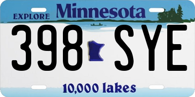 MN license plate 398SYE