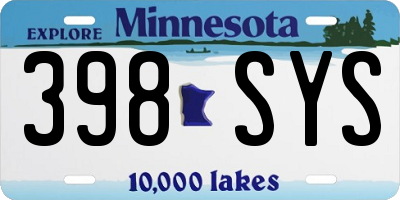 MN license plate 398SYS