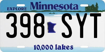 MN license plate 398SYT