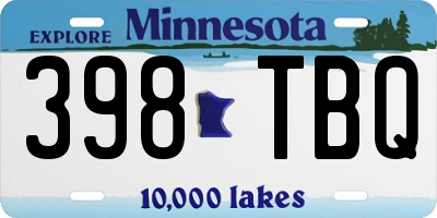 MN license plate 398TBQ