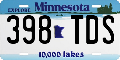 MN license plate 398TDS